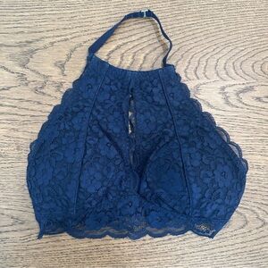 Hollister Gilly Hicks Women's Padded Lace Bralette Navy Blue Small